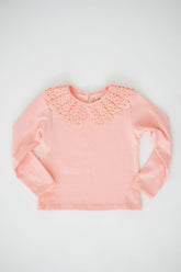 Peach L/S Knit Top
